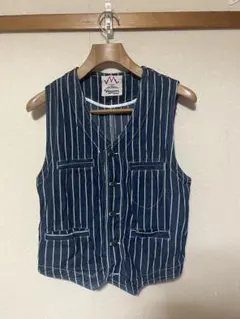 BONCOURA レッドピンストライプワークジレ ボンクラ ベスト 赤 38