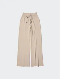 UNIQLO ユニクロ ウォッシャブルニットリブパンツ ベージュ Sサイズ