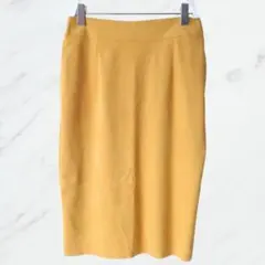 M.deux エムドゥ タイトスカート イエロー 黄色 ひざ丈