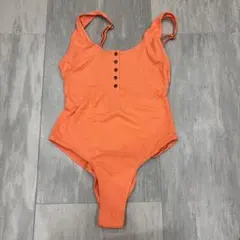 ZARA オレンジ リブ ワンピース水着のサムネイル