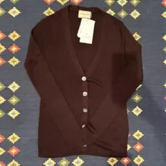 新品United Arrows シルクカーディガン　ダークブラウン