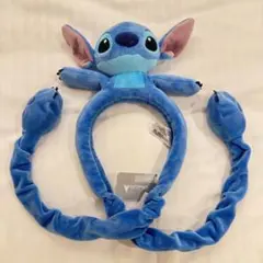 香港ディズニー限定　スティッチ ぬいぐるみカチューシャ 青　タグ付き新品