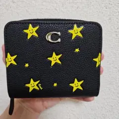 売り切りsale、価格相談OK‼️COACH 星柄プリント2つ折りミニ財布