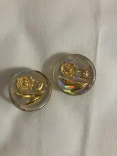 CHANEL クリア ゴールド イヤリング