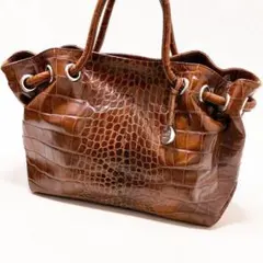 FURLA フルラ トートバッグ ショルダー クロコ型押し ヴィンテージ Y2K