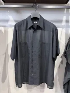H BEAUTY & YOUTH / ウール半袖シャツ　ブラック　M