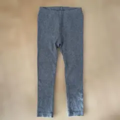 グレーのリブ編みキッズレギンス110