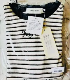 ※新品未使用※【MONO-MART】韓国半袖Tシャツ ホワイト ボーダーのサムネイル