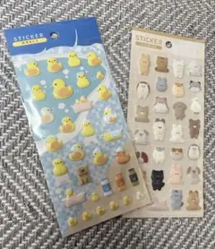 ぷくぷくあにまる　銭湯あひる　シール２枚セット
