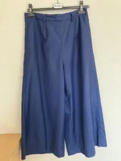 【中古】ニコアンド　薄手ガウチョパンツ　薄ネイビー　L