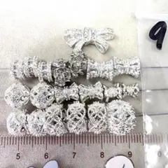 銀＊ ビジュー金属パーツ まとめ売り ＊ ロンデル ボール