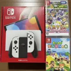 Nintendo Switch 有機EL 本体とソフト付き【あつ森、人生ゲーム】