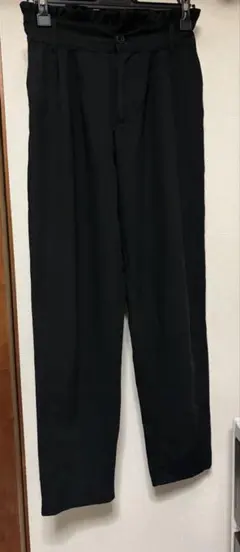 ブラック スラックス ゴムウエスト　ブラック　M