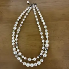 ホワイトパール二重ネックレス