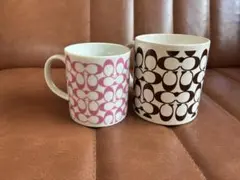 COACH マグカップセット ピンク ブラウン