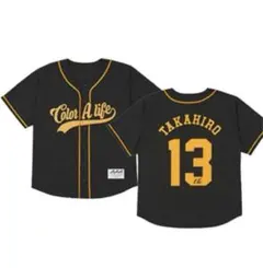 AAA西島隆弘 ベースボールシャツ　オレンジ×黒