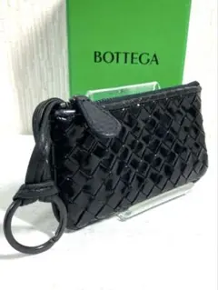 美品 ボッテガヴェネタ イントレチャート パテントレザー パイソン コインケース