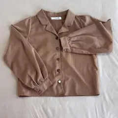 Emsexcite ブラウス 長袖 開襟 ブラウン M ボタン まとめ割あり⭕️