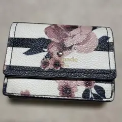 kate spade NEW YORK 三つ折り財布 花柄 ストライプのサムネイル
