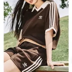 新品S⭐️adidas ワッフル ショートスリーブ ポロシャツ ダーク