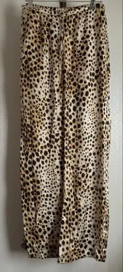 ZARA レオパード柄 サテンパンツ