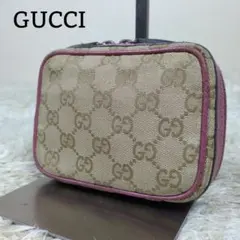 グッチ ポーチ GG柄 キャンバス ピンク