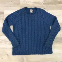 古着 00年代 L.L.Bean エルエルビーン コットンケーブルニット ブルー