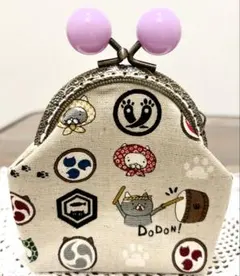 kaonがま口ポーチSS お祭りネコ