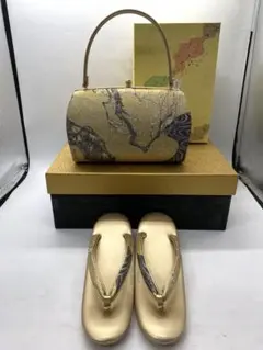 極美品 和装用 利休バッグ 鳳凰柄 ハンドバッグ シルク 絹 日本製 総柄