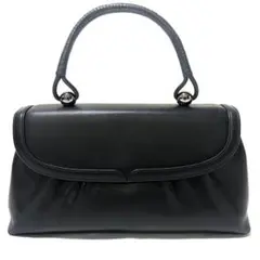 美品】HAMANO ロイヤルモデル 黒 レザー 現行品 ハンドバッグ定価10万
