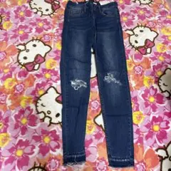 ダメージ加工ダークブルースキニーデニム 26！