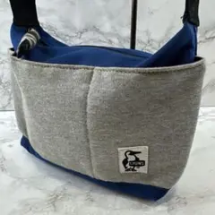 CHUMS チャムス ナイロン×スウェット ショルダーバッグ ブルー×グレー