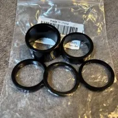 DJC 自転車 スペーサー 5個25.4mm (1インチ) アルミ ブラックのサムネイル