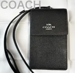 COACH コーチ　クロスボディバッグ　スマホショルダーバッグ　ブラック