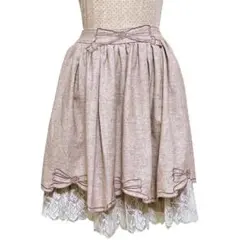 アクシーズファム ポエティック　ガーリー　リボン刺繍　スカート　レース　M