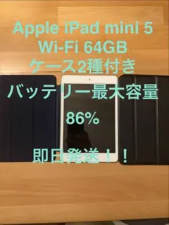 Apple iPad mini 5 Wi-Fi 64GB ケース2種付きのサムネイル