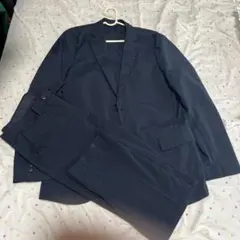 ユニクロ　感動ライト　ジャケット　パンツ　ネイビー　セットアップ　　M