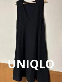 UNIQLO ユニクロ　ブラッシュドジャージージャンパースカート　ネイビーＬ