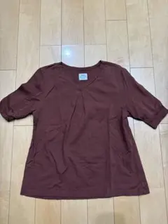 coen Vネック Tシャツ ブラウン フリーサイズ　カットソーのサムネイル