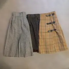 チェック柄ダブルバックル付きスカート　セット