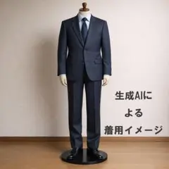 ダークブルー ビジネススーツ ジャケットとパンツのセット