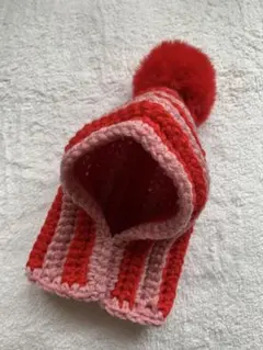 犬用帽子　犬の服　ペットニット帽　ハンドメイド