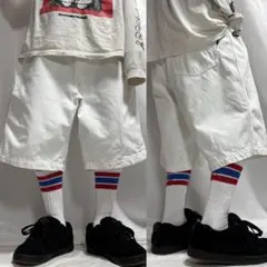 00s Vintage Xポケット デニム バギーパンツ ショーツ ホワイトのサムネイル