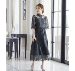 【GIRL】オケージョンドレス　お呼ばれドレス　パーティドレス　体型カバー