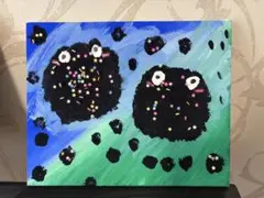 抽象画 星形装飾 アクリル絵具 抽象画 原画 アクリル画 テクスチャアート「深翠」 - メルカリ