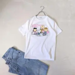 【PEANUTS/ピーナッツ】スヌーピー プリントTシャツ☆半袖『S』ホワイト