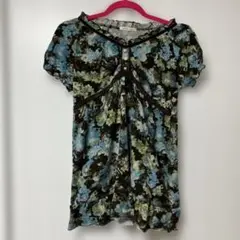 axes femme 花柄 半袖ブラウス