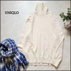 UNIQLO/ユニクロ●カシミヤ100%♪ふわふわホワイトタートルネックニット