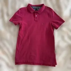 トミーヒルフィガー ポロシャツ メンズS ピンク フラッグロゴ