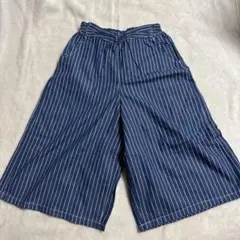 ストライプワイドパンツ 150サイズ ネイビー